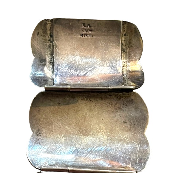 Antique Sterling silver Siam Etched black wnamel symbols Thai bangle bracelet - Picture 6 of 12